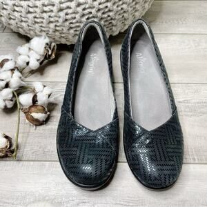 Alegria Flirt Slip On Leather Career Fashion Wedge Pumps Black Dazzler Size 12